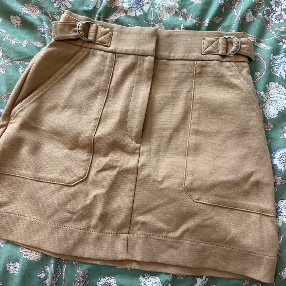 Express Tan Skirt with Ring Accent